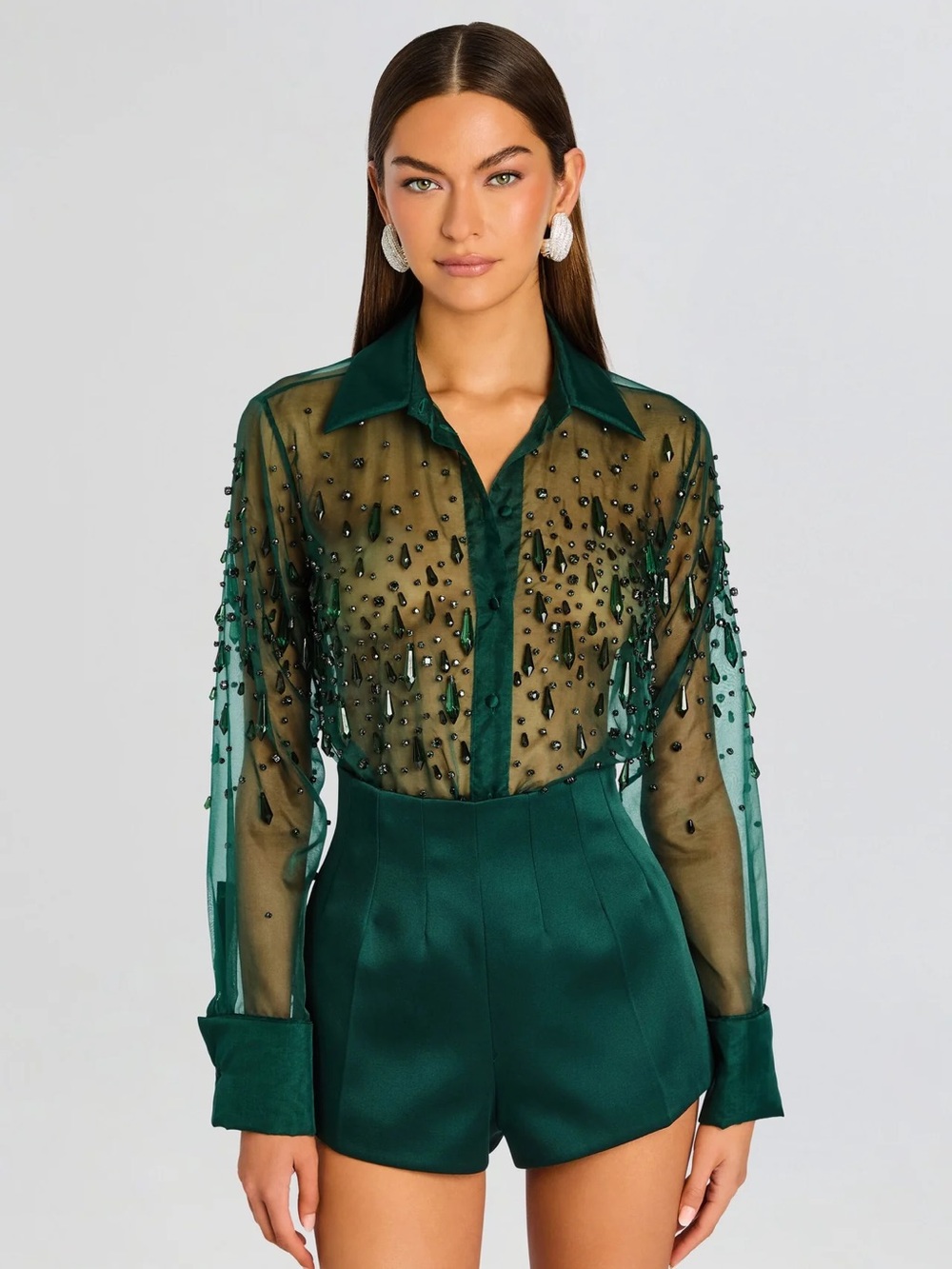 Retrofete AUBRIELLA EMBELLISHED SHIRT NWT